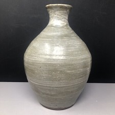 Trevor Corser @ Leach pottery 27cm tall Ash Glazed Stoneware Bottle Vase #2021