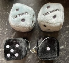 2 Pairs of Fluffy Car Dice