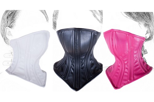 Leather hood neck collar - hood,