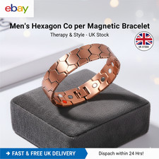 Men's Bracelet Magnetic Therapy Arthritis Pain Relief Pure Solid Copper Bangle