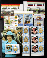 Tuvalu Small Collection of Imperf Blocks, Pairs & Mini Sheet.