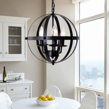 Ganeed Pendant Light Industrial Globe Chandelier Spherical Ceiling Light Kitchen