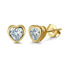 9ct Yellow Gold Heart Cut CZ