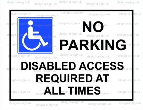 Parking disabled access - no,