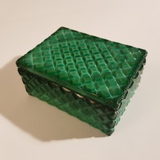 Czech Bohemian malachite glass