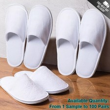 Disposable Spa Hotel Guest Slippers Closed Toe Towelling Heay Duty 2-2000 LOT