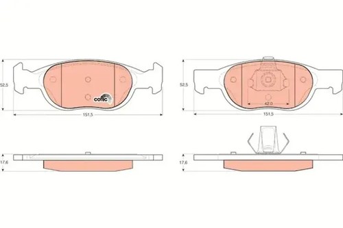 Brake pads gdb1339 trw for - gdb1339,