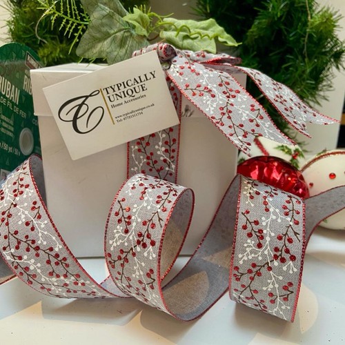 Christmas ribbon metres - 5, red