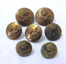 7 X RAF WW2 Officer Buttons