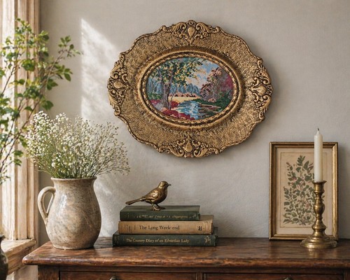 Vintage needlepoint tapestry - vintage,