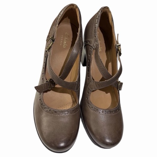 Clarks brown leather mary - mary, jane