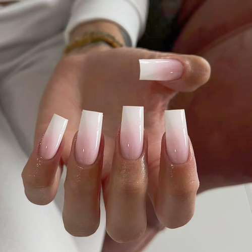 Ombre press nails long - ombre, on