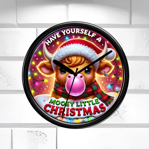 Highland cow christmas wall - christmas,