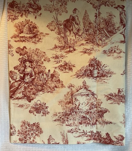 Red toile french - red, country