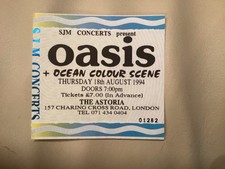 RARE EARLY Oasis ticket Astoria London 18 August 1994 - 11 days before 1st album