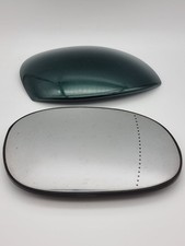 Peugeot 206 Roland Garros Driver Wing Mirror Glass & Cover Cap Green 1998-2012