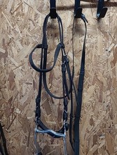 Western Synthetic Bridle, Bit & Reins, Full Size. Black (Ref:116Y)