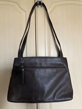 Mia soft dark brown leather shoulder bag with lots of sections for cards etc