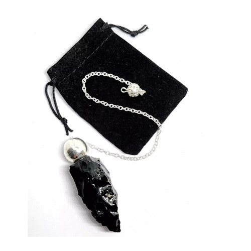 Raw obsidian pendulum - pendulum, dowser