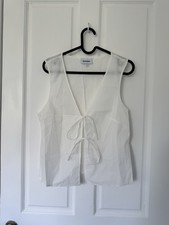 Weekday White Tie Front Vest