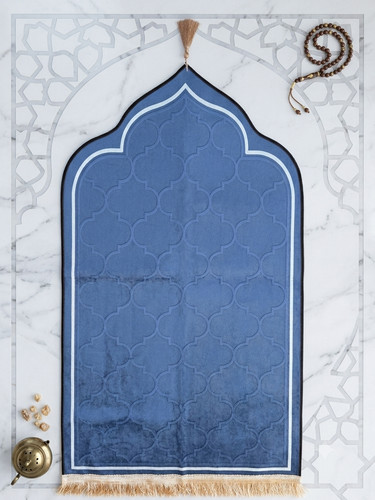 Soft velvet islamic prayer mat - soft,