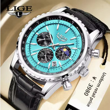 LIGE Mens Luxury Quartz
