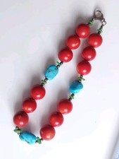 Chunky Red Coral Bead Necklace