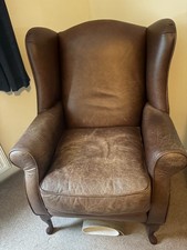leather armchair used brown