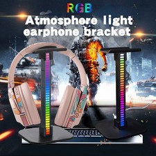 New RGB Headset Stand With LED Base/USB Pickup Light Headphone Display Holder