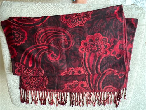 Avon red black scarf - avon, scarf/