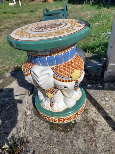 Ceramic elephant plant stand - elephant,