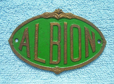 VINTAGE 1910s ALBION FARM MACHINE PLAQUE/BADGE~LARGE CAST  IRON LORRY/TRUCK SIGN