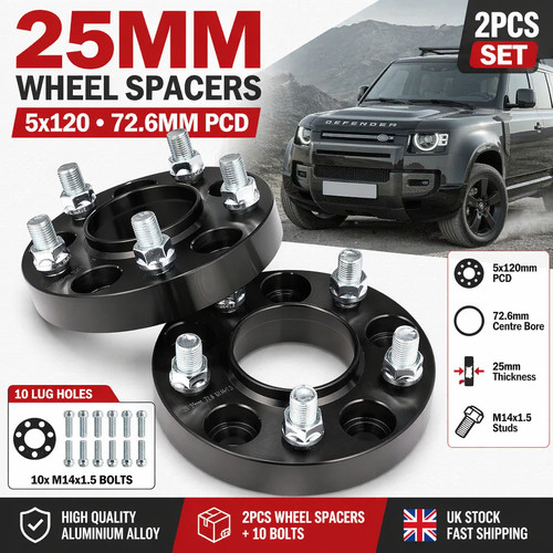 25mm wheel spacers 5x120 - 25mm,