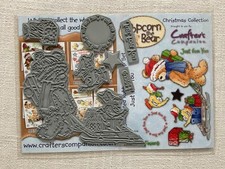 Crafters Companion Unmounted Rubber Stamps-Popcorn The Bear-Christmas Collection