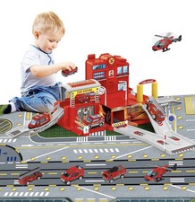 Fire station Car Construction set Build and Play Childrens Toy Age 5+