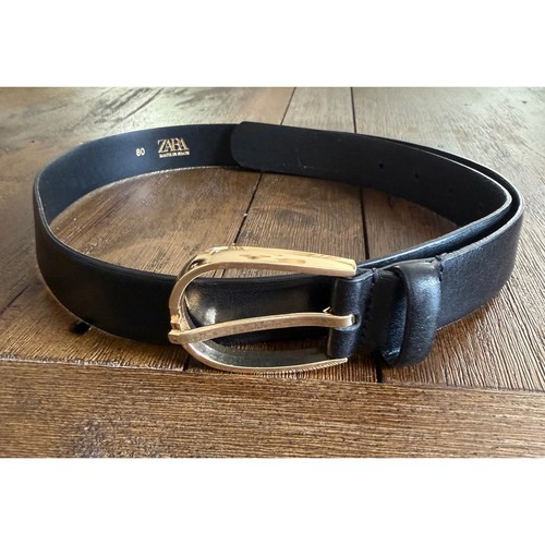 Zara gold buckle black leather - zara,