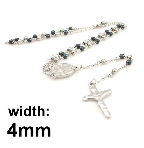 Stainless steel rosary - stainless, beads