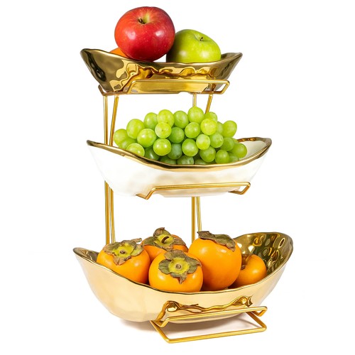 Tier large fruit bowl gold - tier,