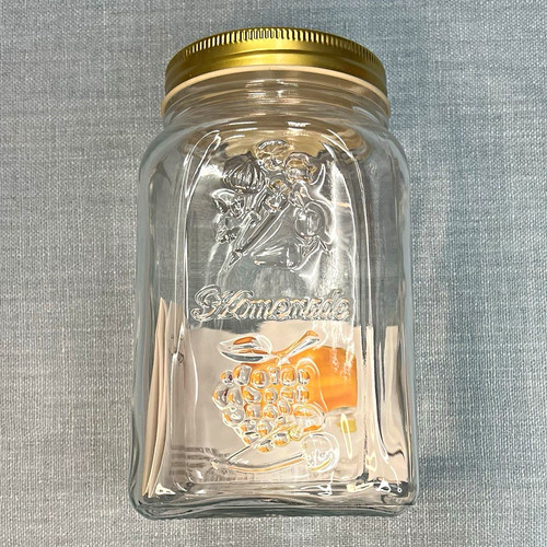 Clear square glass - clear, jar
