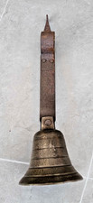 ANTIQUE  SPRUNG BRASS SERVANT'S HALL BELL FRONT DOOR SHOP ENTRANCE WARNING BELL