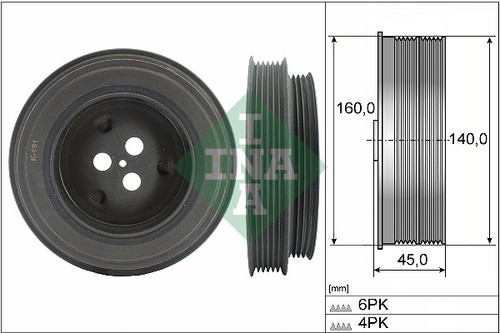 Belt pulley crankshaft - belt, pulley,