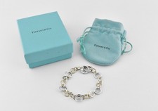Tiffany & Co Solid Silver & 18ct Gold Interlocking Circles Bracelet, Pouch & Box