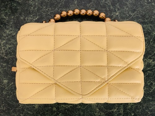 Zara yellow quilted crossbody - yellow,