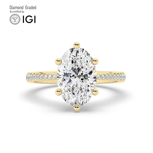 Oval diamond engagement ring - oval,