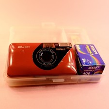 Konica EU Mini Red 35mm Point and Shoot Film Camera Tested & Working