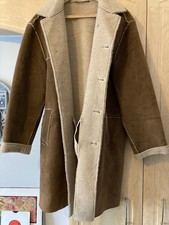 Mens Next Faux Long Sheepskin Fur Lined Overcoat  size xl