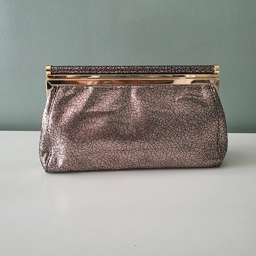Reiss gold metallic clutch - gold,