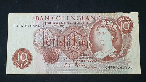 Ten shilling banknote serial - shilling, banknote.
