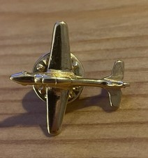 Vintage Gold Tone Aeroplane Pin Badge (Excellent Condition) Airplane Plane