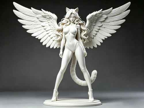 Angel catgirl figurine - angel,